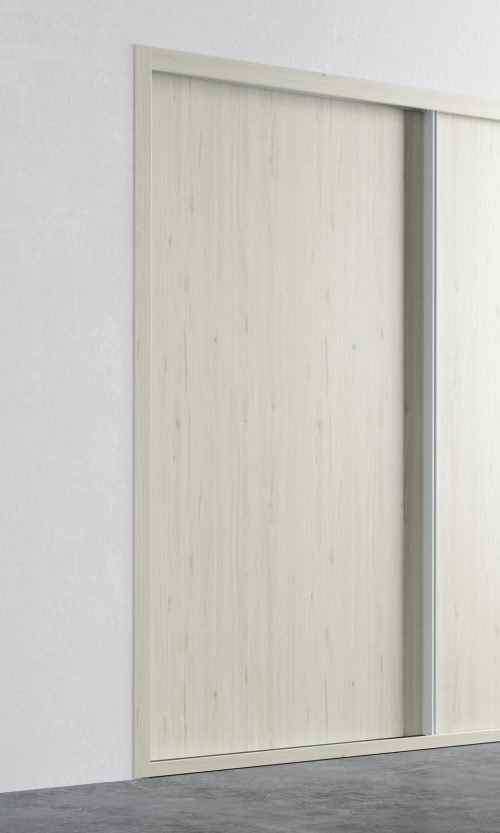Détail de la porte coulissante en couleur Abeto