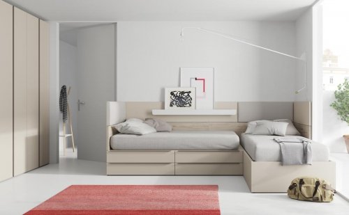 Chambre junior avec mobilier de notre collection NEST en couleur Tierra