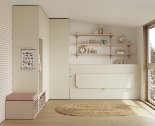 Chambre de jeunes avec lit escamotable