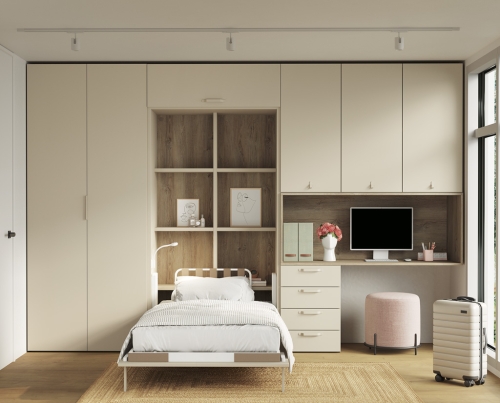 Lit escamotable vertical, un aménagement compact pour petits espaces.